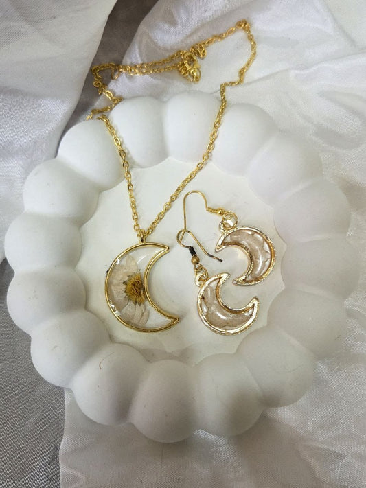 half moon pendant set