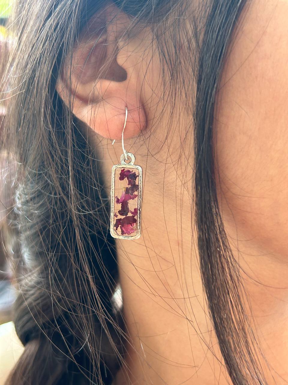 Rose preserved neckchain and earrings
